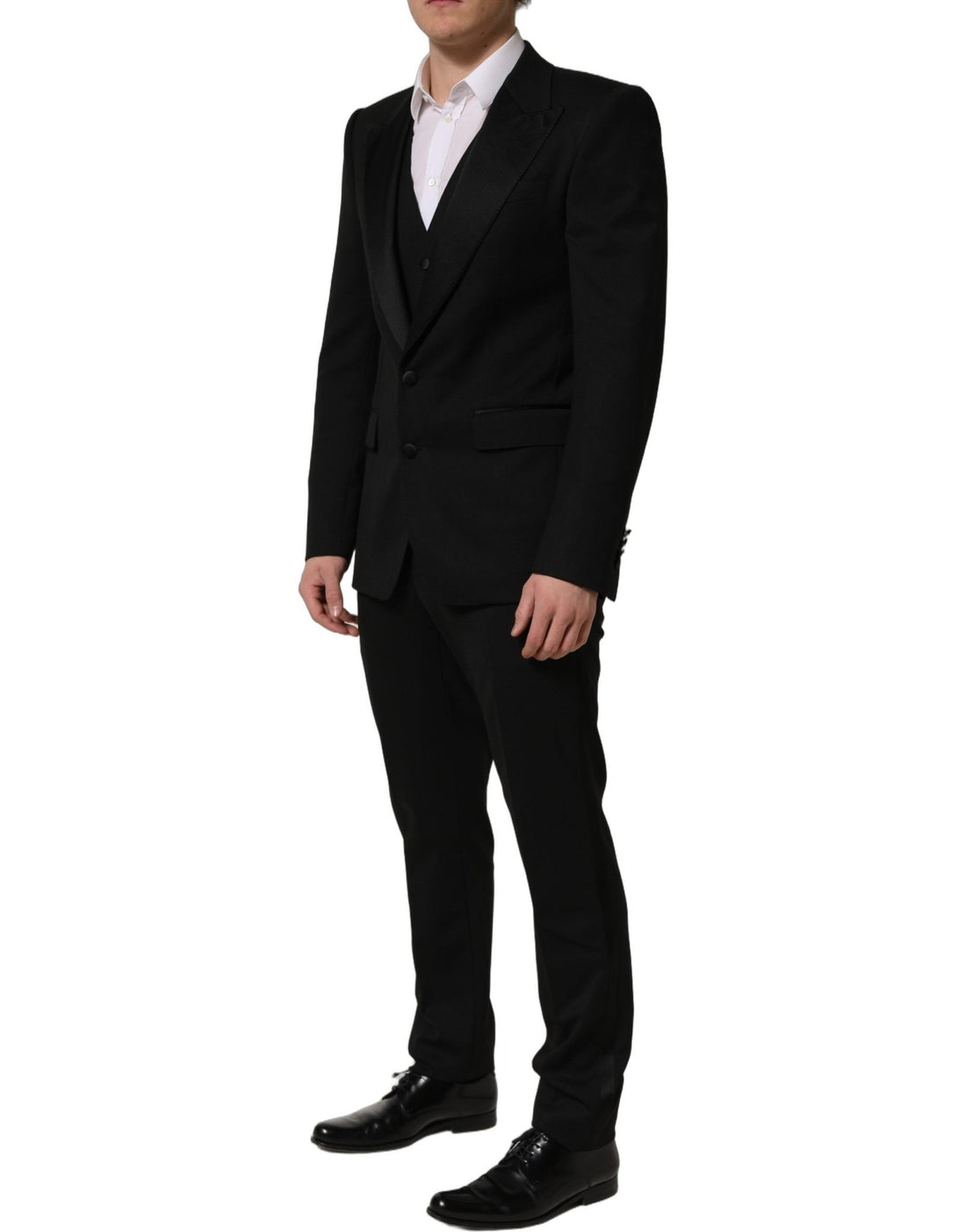 Dolce & Gabbana Black Wool Slim Fit Formal 3 Piece Men Suit - RIMODA