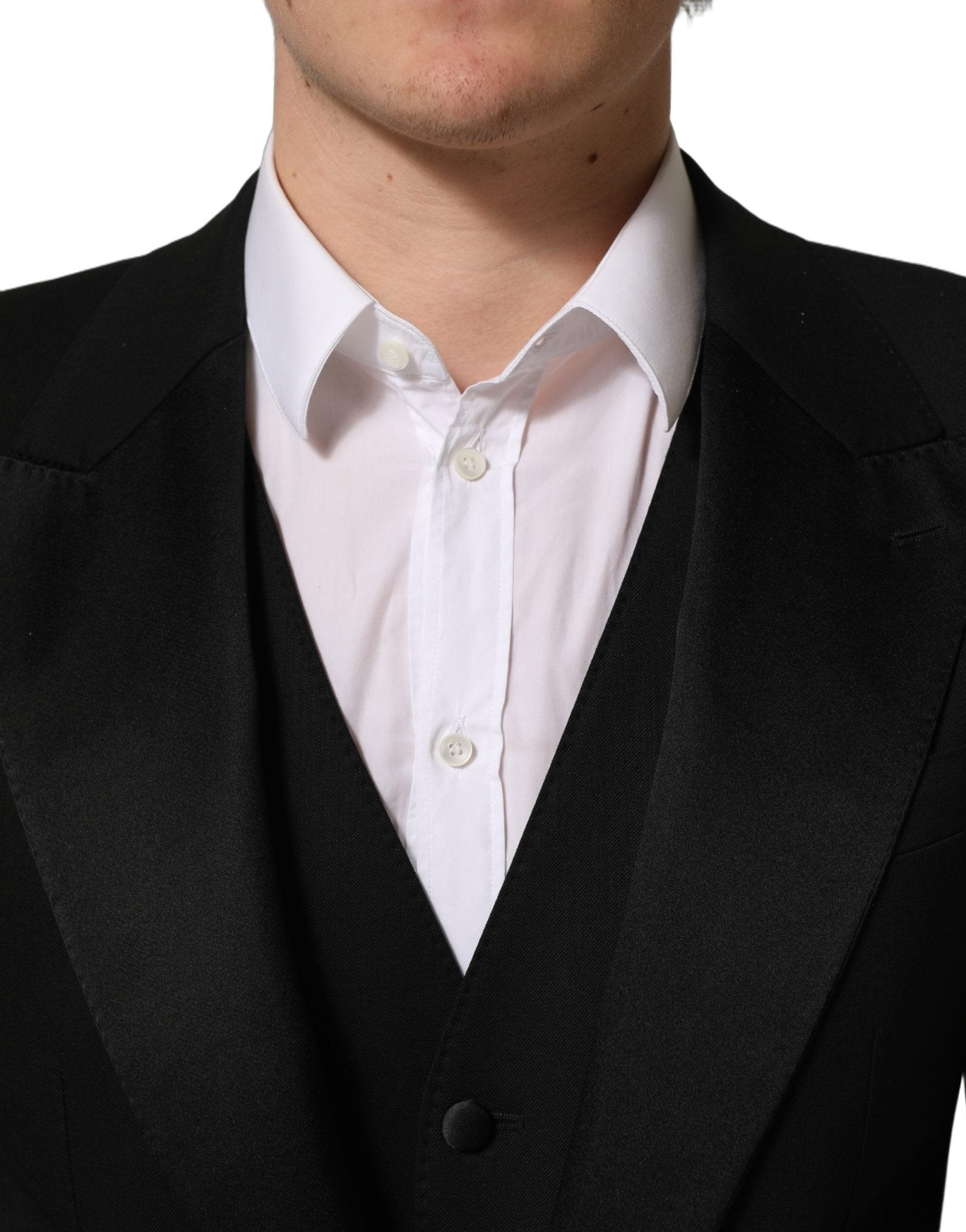 Dolce & Gabbana Black Wool Slim Fit Formal 3 Piece Men Suit - RIMODA