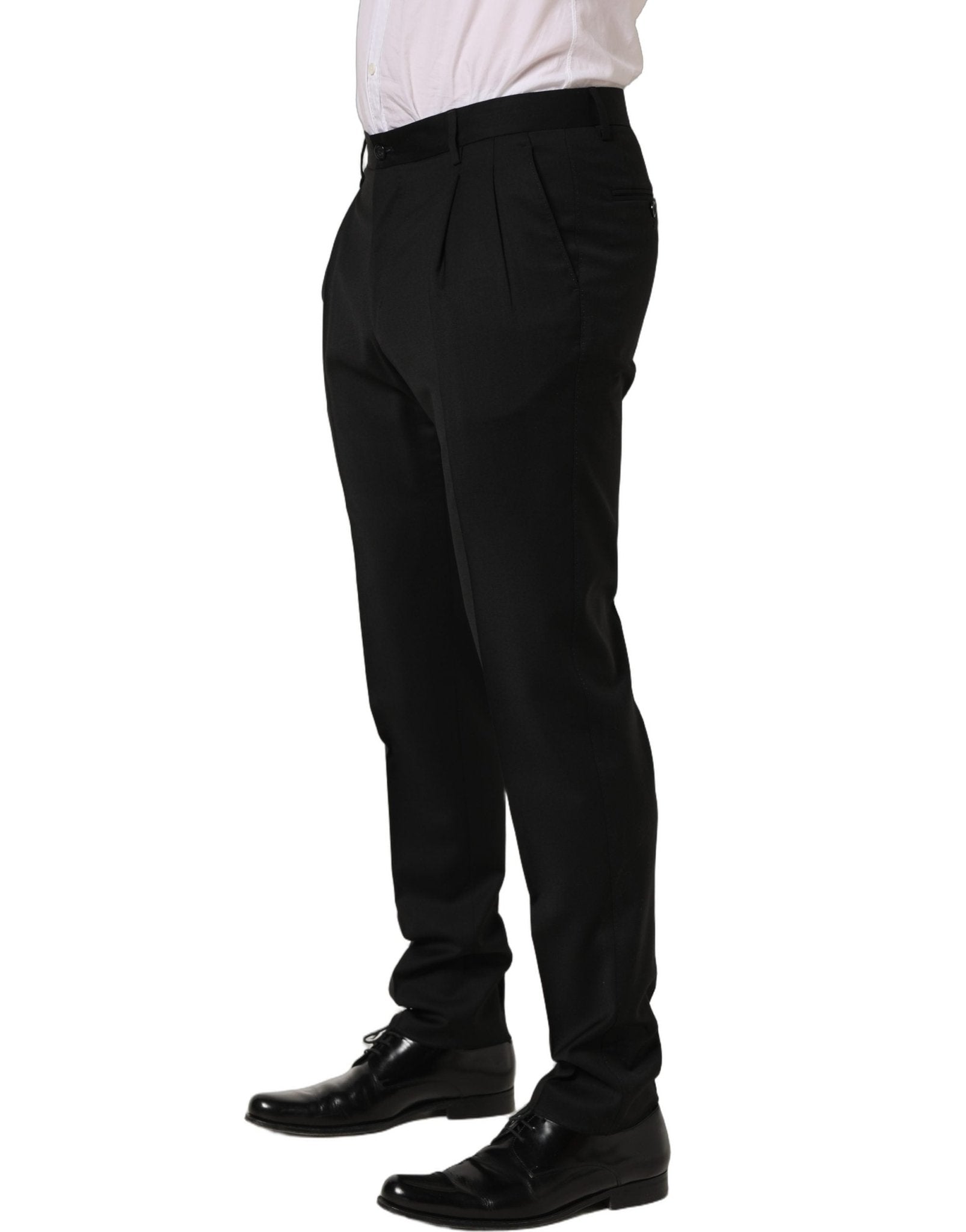 Dolce & Gabbana Black Wool Stretch Formal Dress Trouser - RIMODA