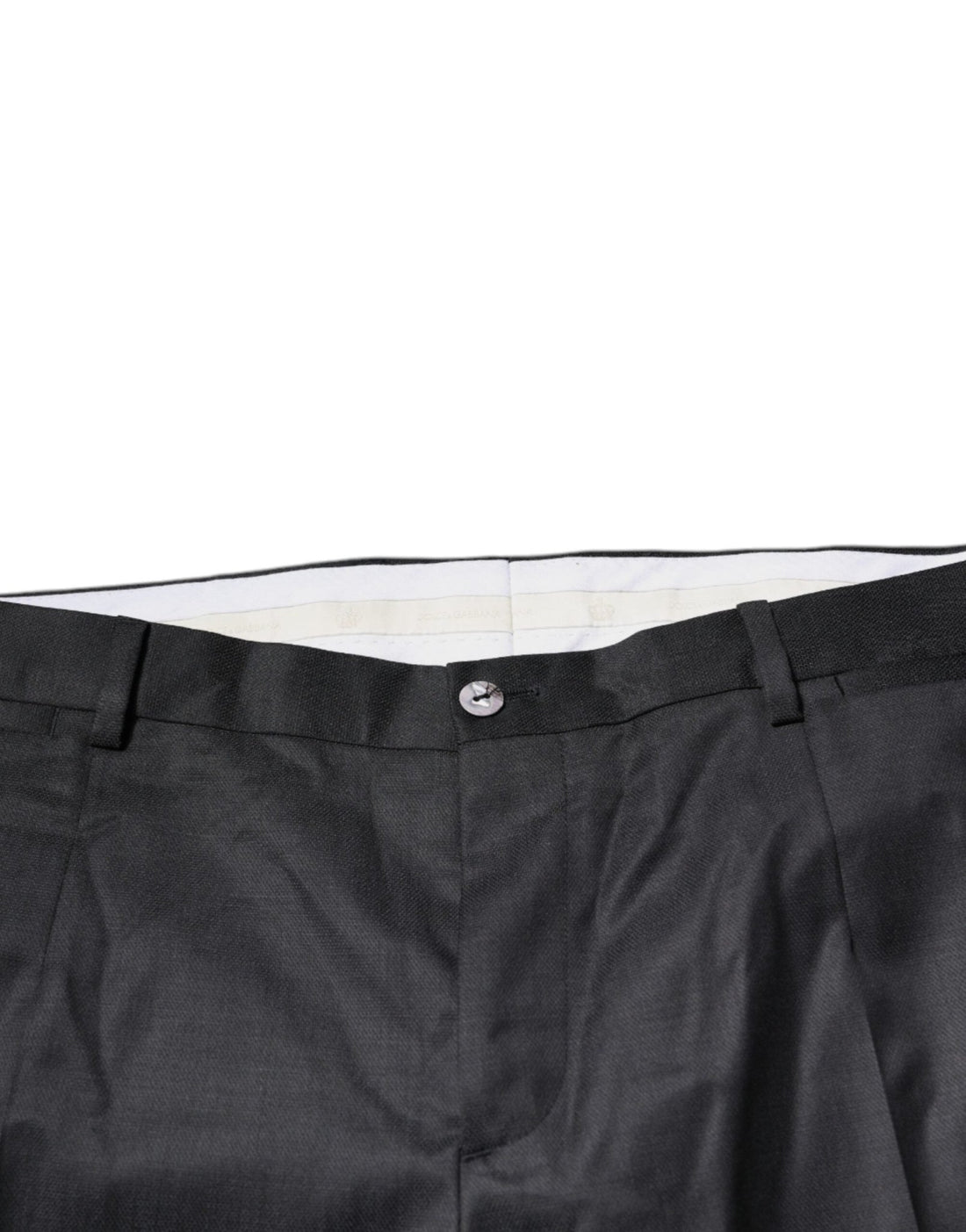 Dolce & Gabbana Black Wool Tapered Formal Dress Pants - RIMODA