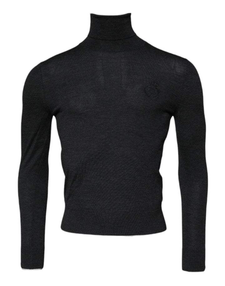 Dolce & Gabbana Black Wool Turtleneck Pullover Sweater - RIMODA