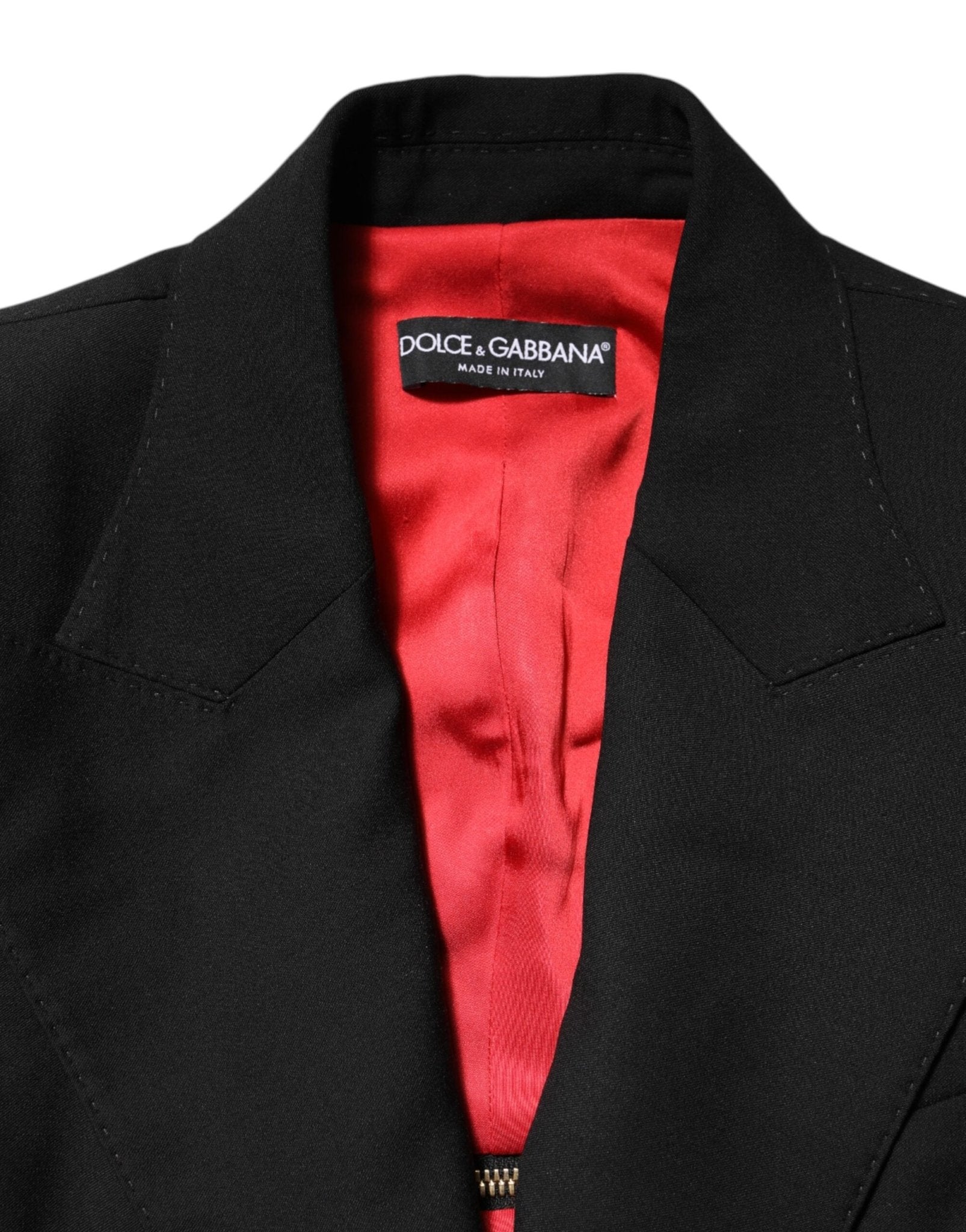 Dolce & Gabbana Black Wool Zipper Detailing Blazer Jacket - RIMODA