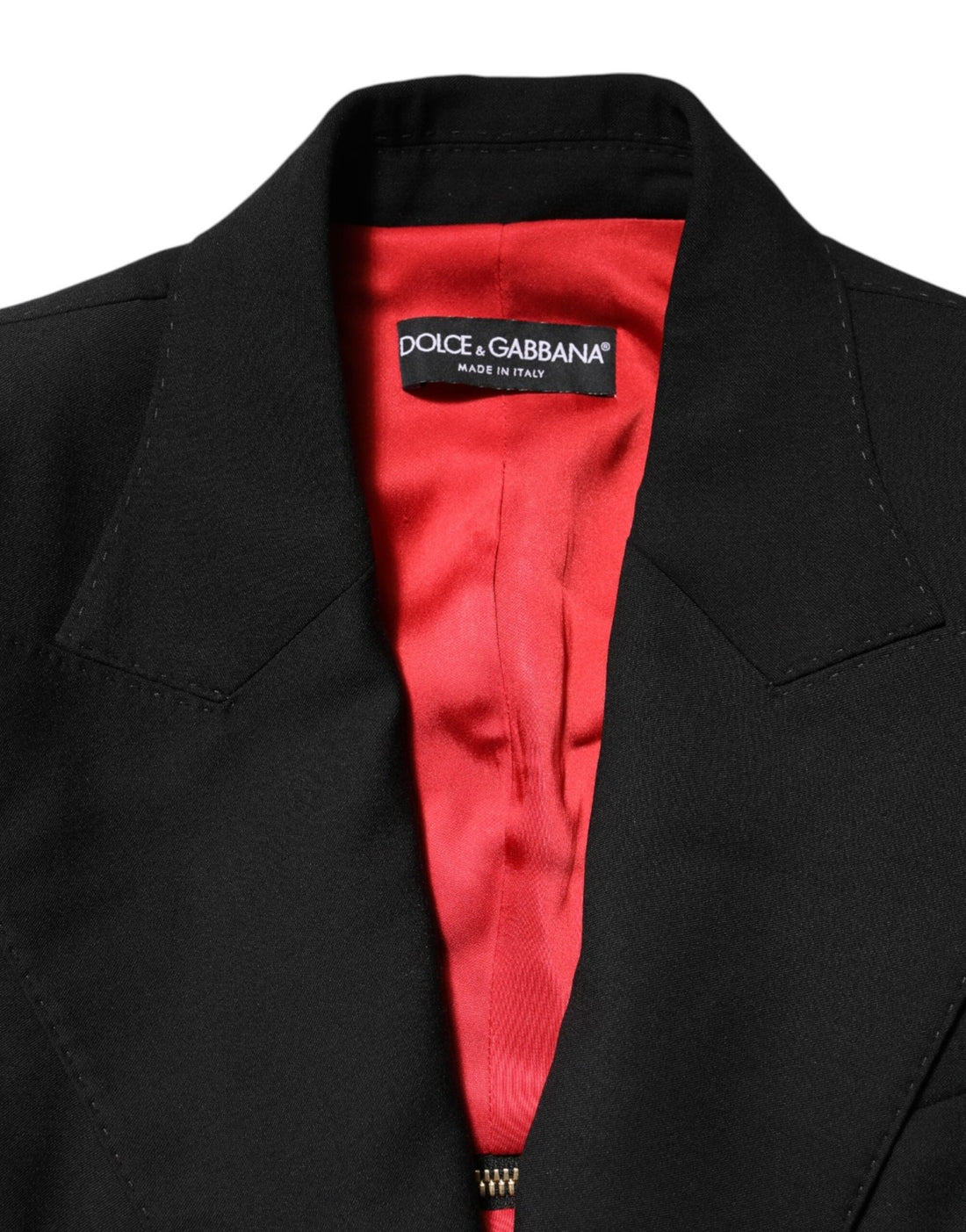 Dolce & Gabbana Black Wool Zipper Detailing Blazer Jacket - RIMODA