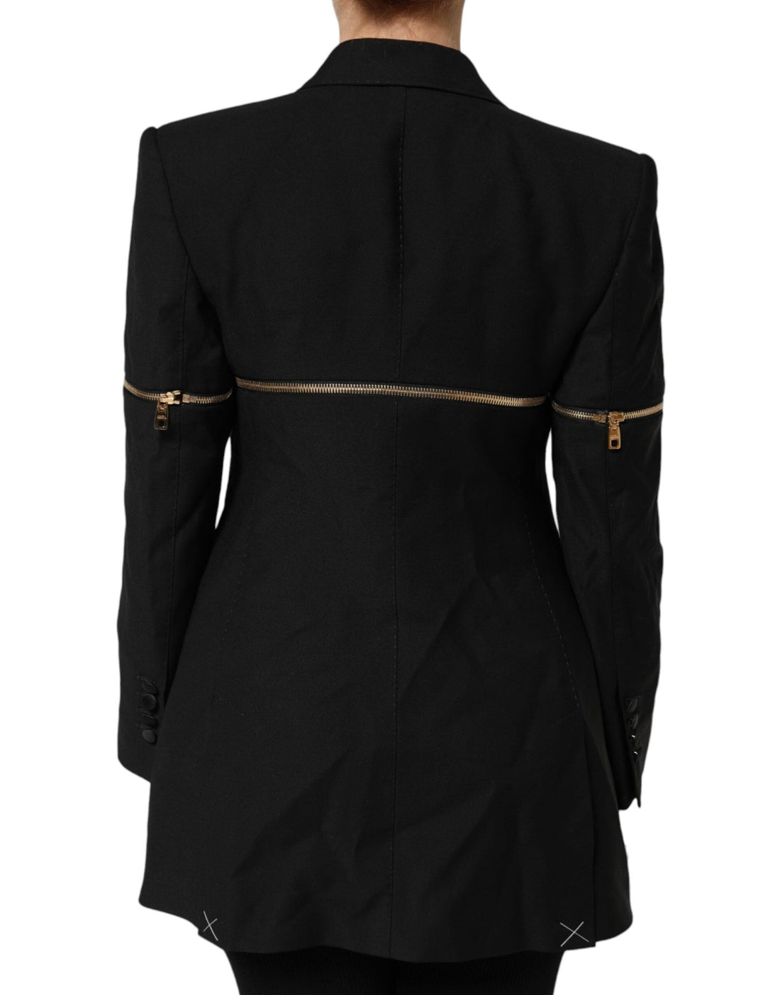 Dolce & Gabbana Black Wool Zipper Detailing Blazer Jacket - RIMODA