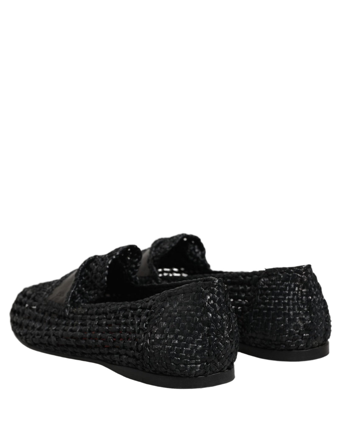 Dolce & Gabbana Black Woven Leather Slip On Loafers Men Shoes - RIMODA