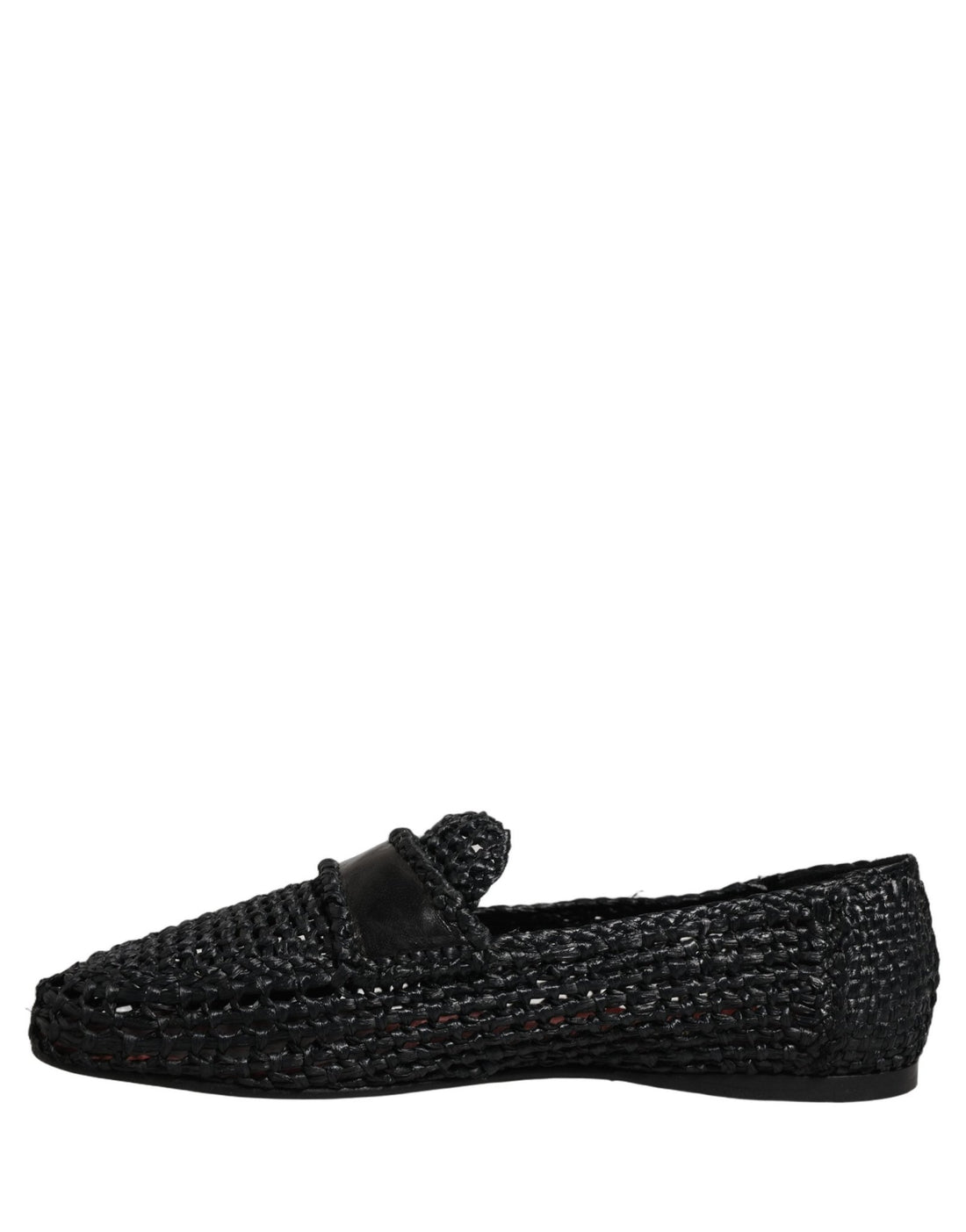 Dolce & Gabbana Black Woven Leather Slip On Loafers Men Shoes - RIMODA