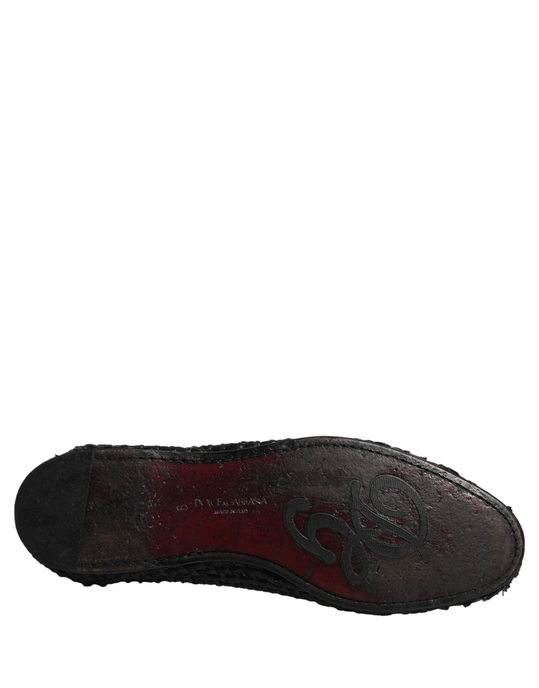 Dolce & Gabbana Black Woven Leather Slip On Loafers Men Shoes - RIMODA