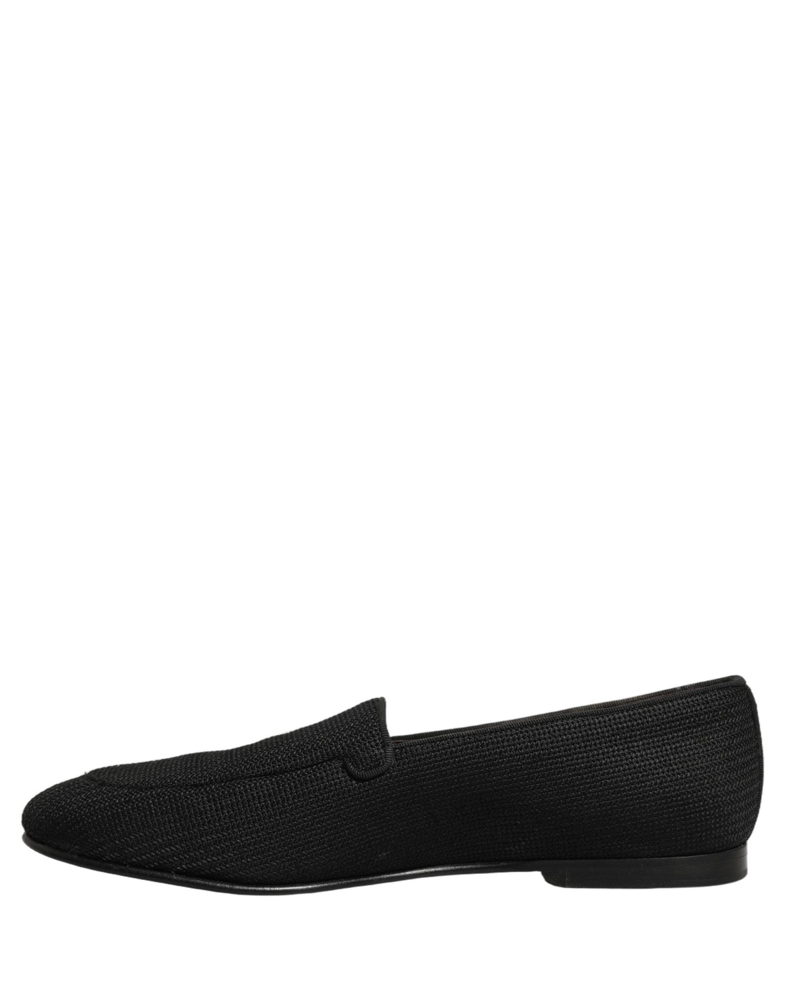 Dolce & Gabbana Black Woven Men Slip On Dress Loafers Shoes - RIMODA