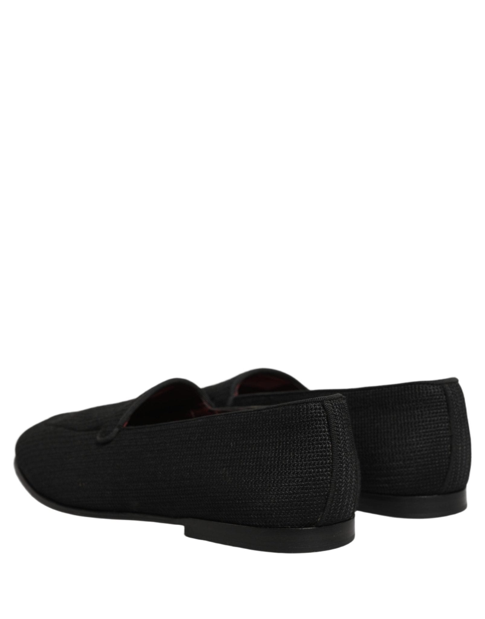 Dolce & Gabbana Black Woven Men Slip On Dress Loafers Shoes - RIMODA