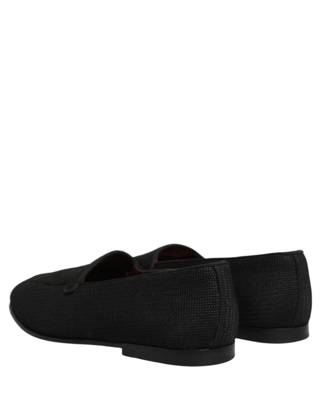 Dolce & Gabbana Black Woven Men Slip On Dress Loafers Shoes - RIMODA