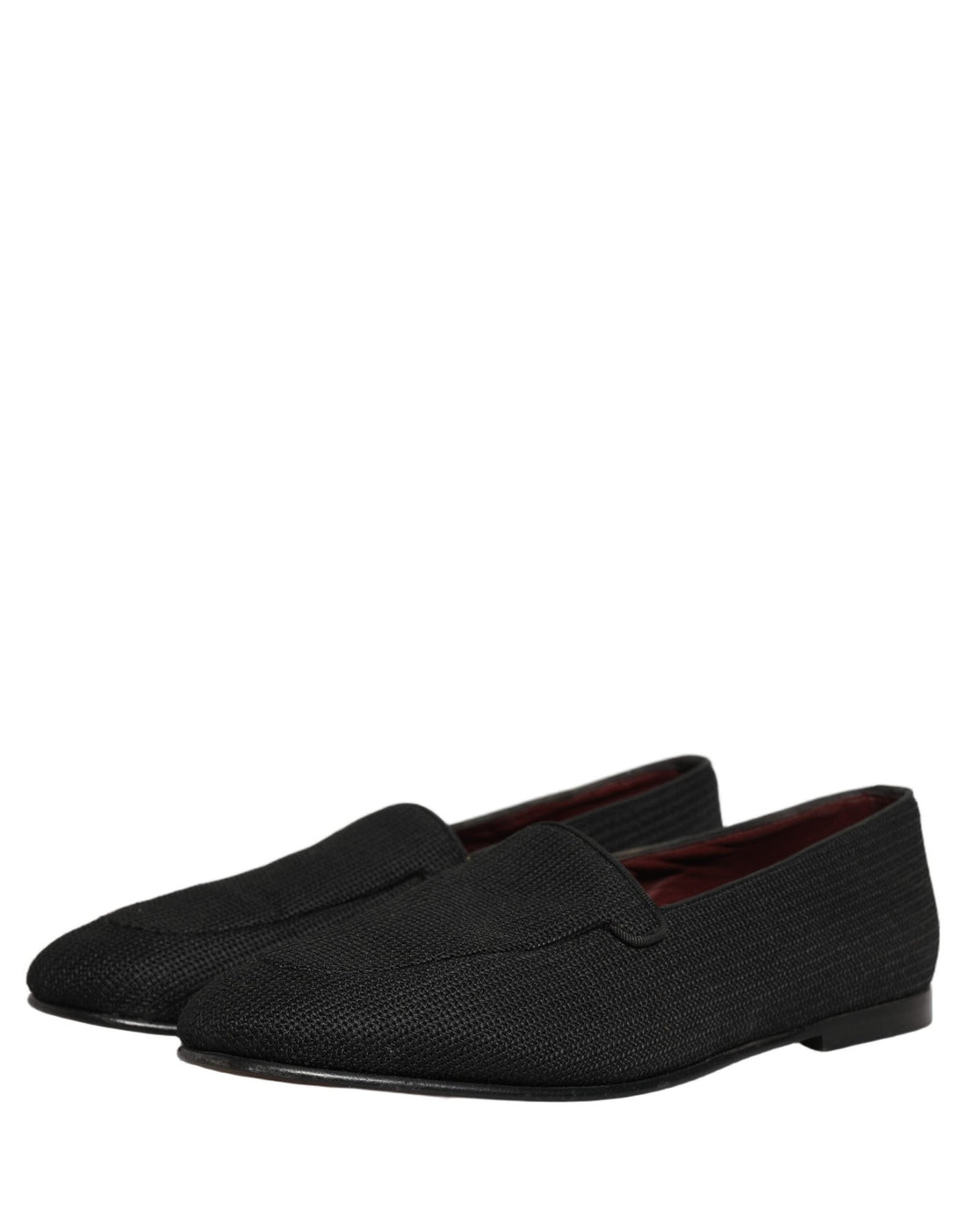 Dolce & Gabbana Black Woven Men Slip On Dress Loafers Shoes - RIMODA
