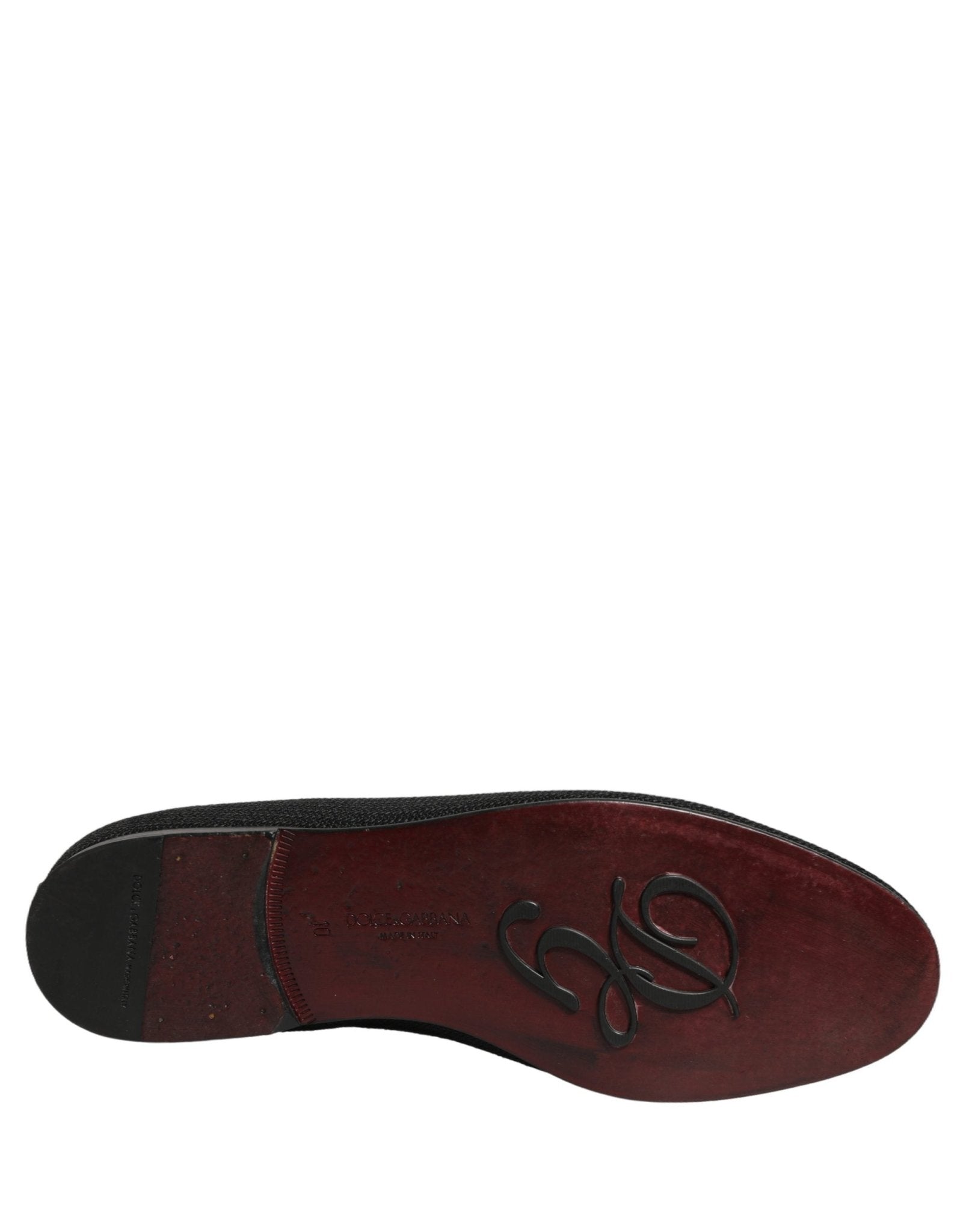 Dolce & Gabbana Black Woven Men Slip On Dress Loafers Shoes - RIMODA