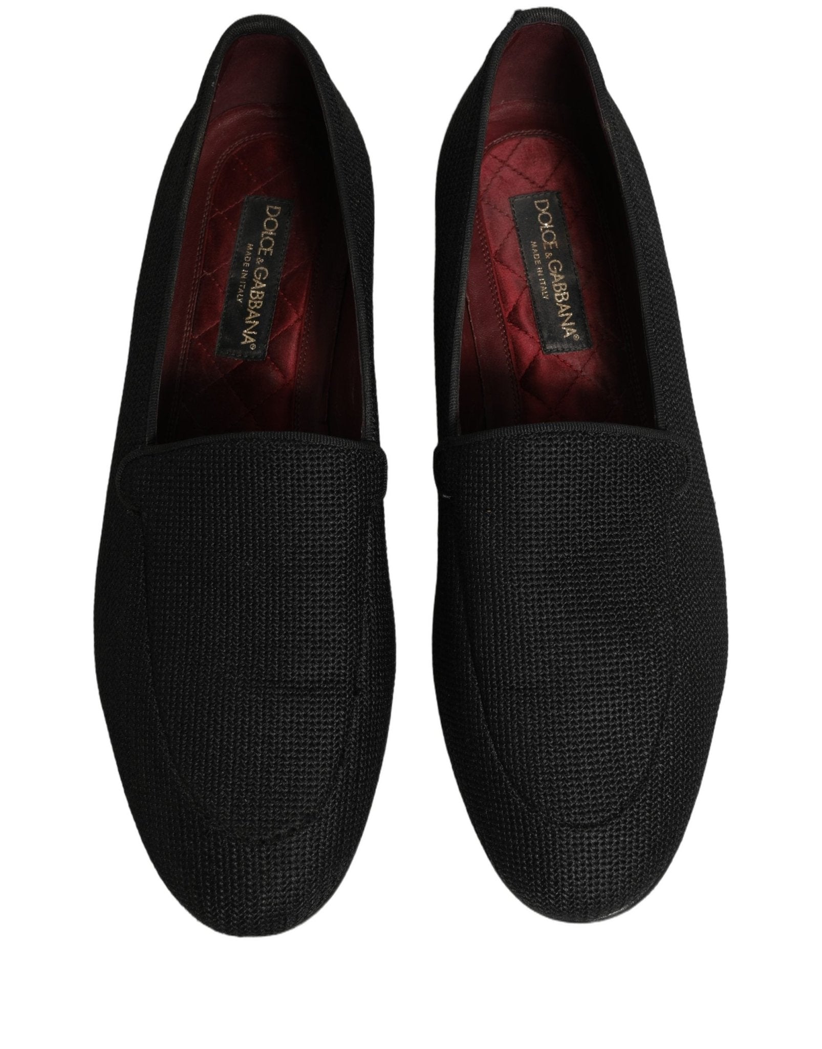 Dolce & Gabbana Black Woven Men Slip On Dress Loafers Shoes - RIMODA