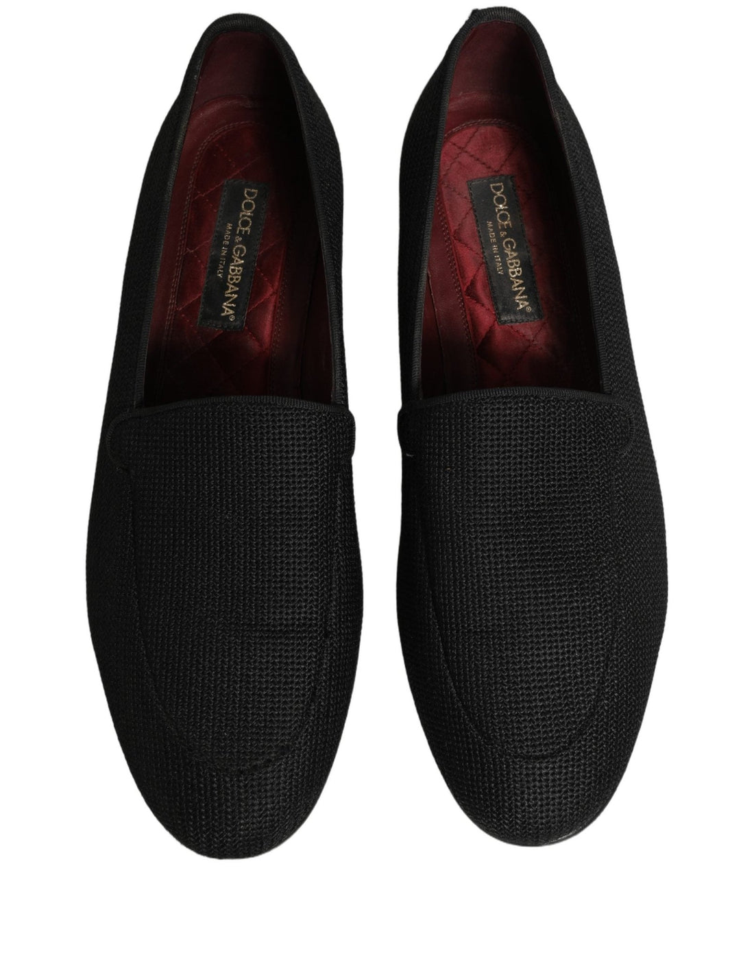 Dolce & Gabbana Black Woven Men Slip On Dress Loafers Shoes - RIMODA