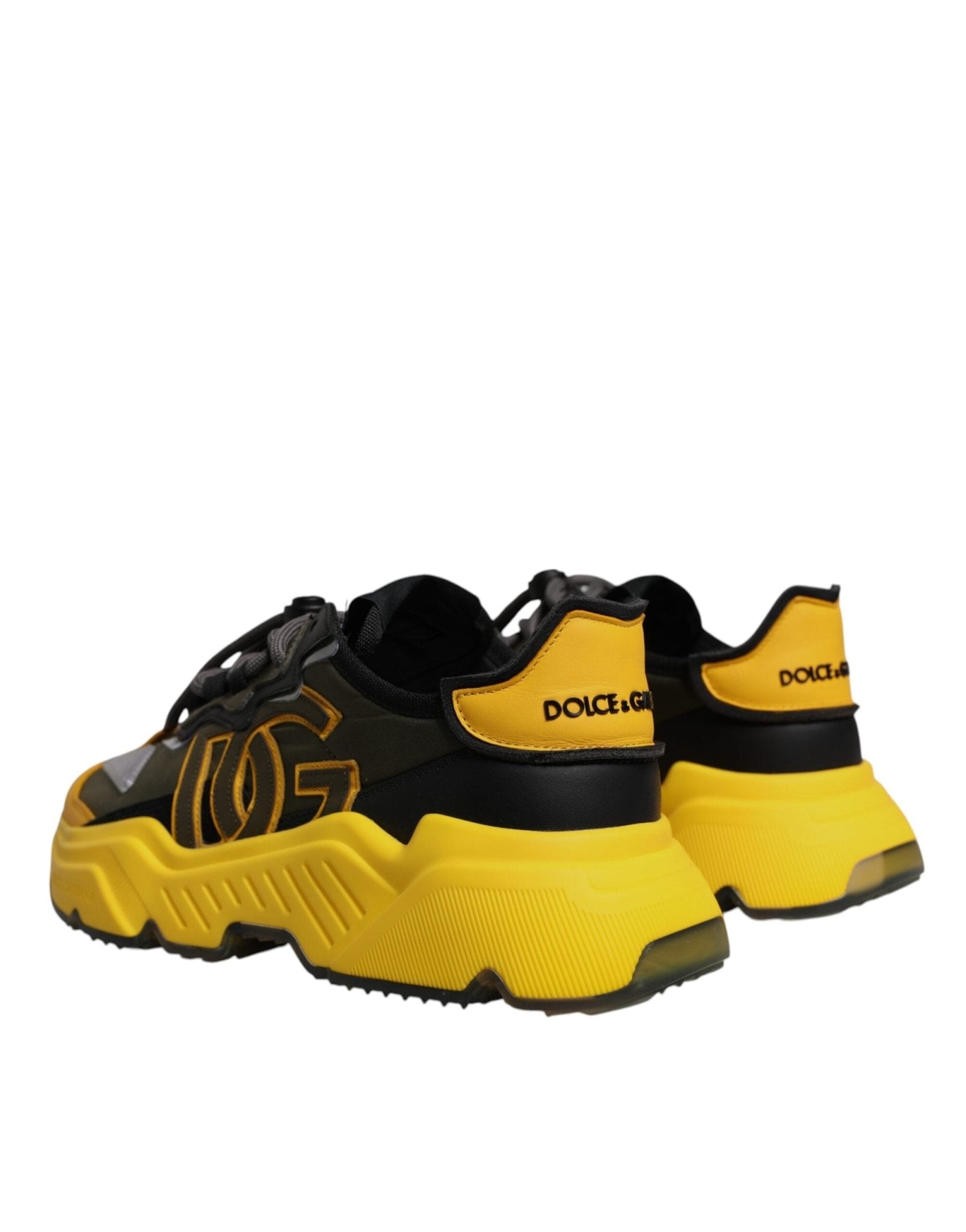 Dolce & Gabbana Black Yellow Daymaster Low Top Sneakers Shoes - RIMODA