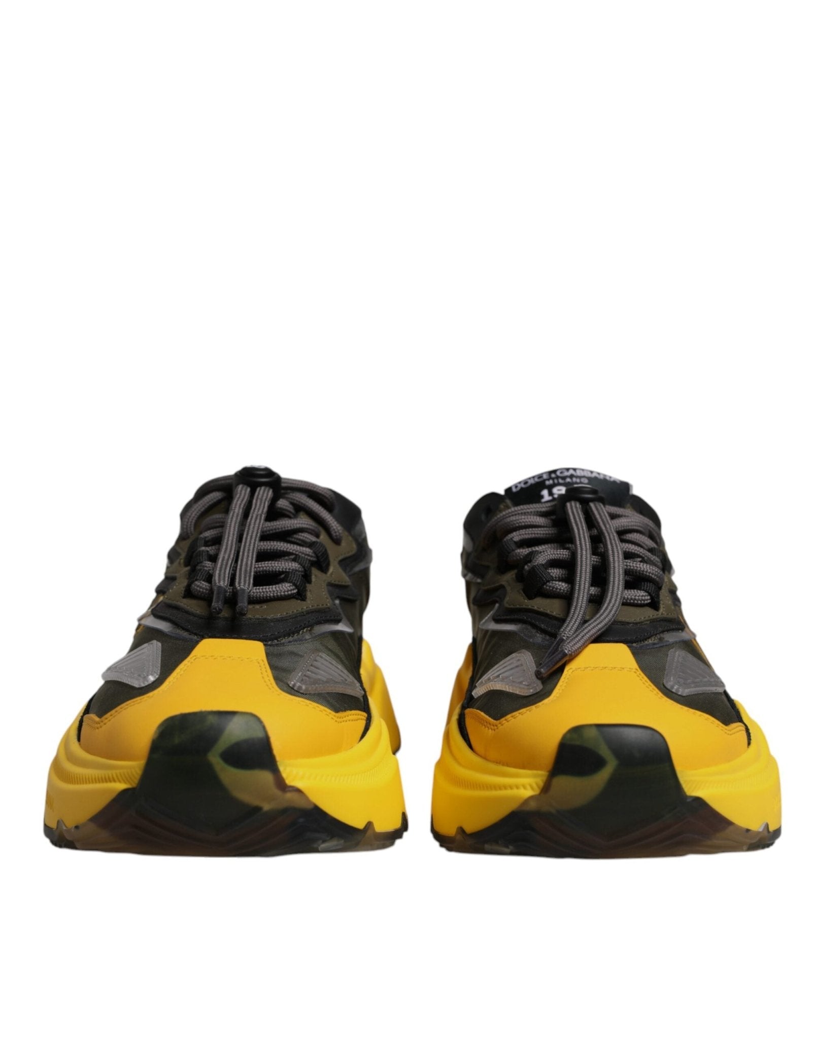 Dolce & Gabbana Black Yellow Daymaster Low Top Sneakers Shoes - RIMODA