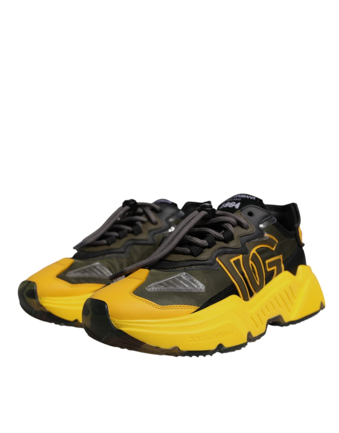 Dolce & Gabbana Black Yellow Daymaster Low Top Sneakers Shoes - RIMODA