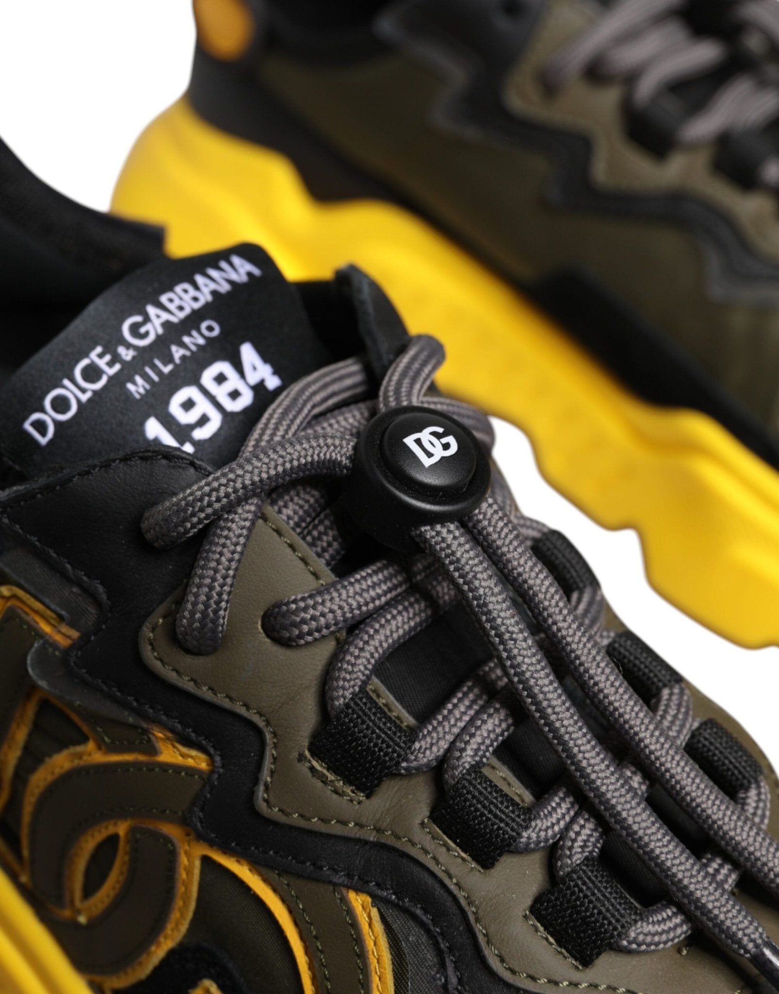 Dolce & Gabbana Black Yellow Daymaster Low Top Sneakers Shoes - RIMODA