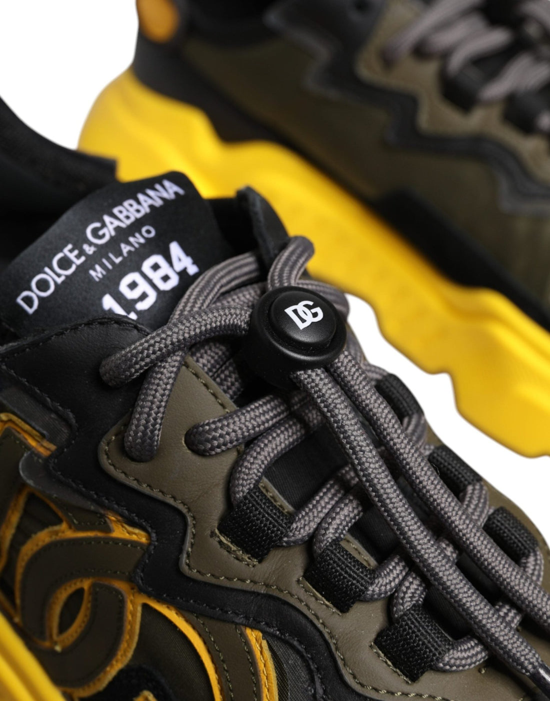 Dolce & Gabbana Black Yellow Daymaster Low Top Sneakers Shoes - RIMODA