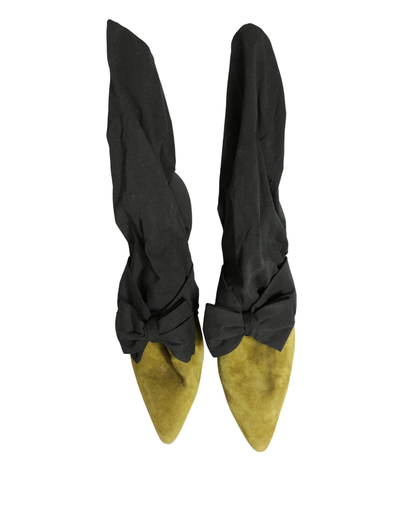 Dolce & Gabbana Black Yellow Suede Boots Shoes - RIMODA