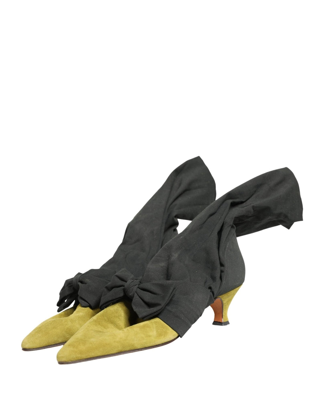 Dolce & Gabbana Black Yellow Suede Boots Shoes - RIMODA