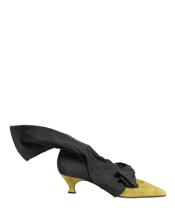 Dolce & Gabbana Black Yellow Suede Boots Shoes - RIMODA