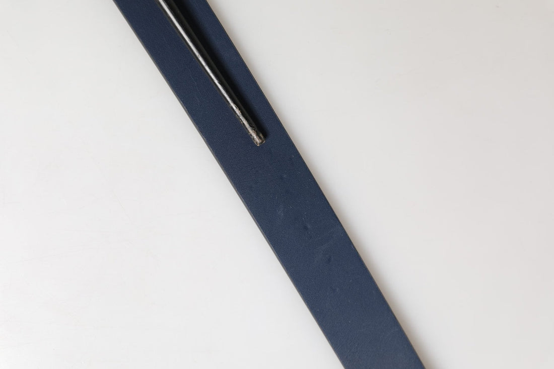 Dolce & Gabbana Blue Calf Leather Logo Metal Buckle Belt - RIMODA