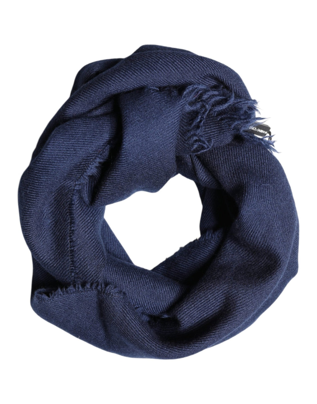 Dolce & Gabbana Blue Cashmere Fringes Wrap Foulard 70cm x 200cm Scarf Men - RIMODA
