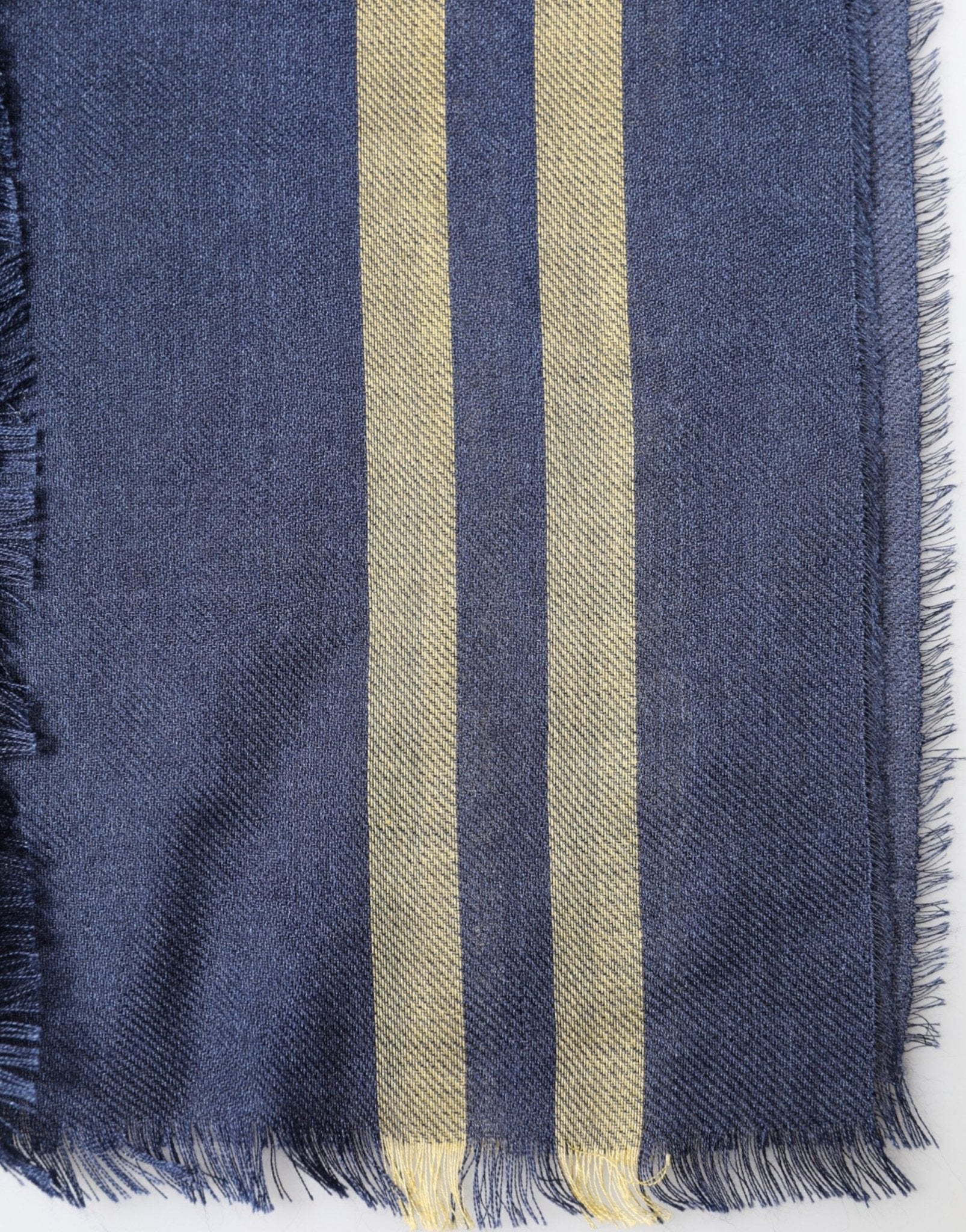 Dolce & Gabbana Blue Cashmere Neck Wrap Shawl Fringes Scarf - RIMODA