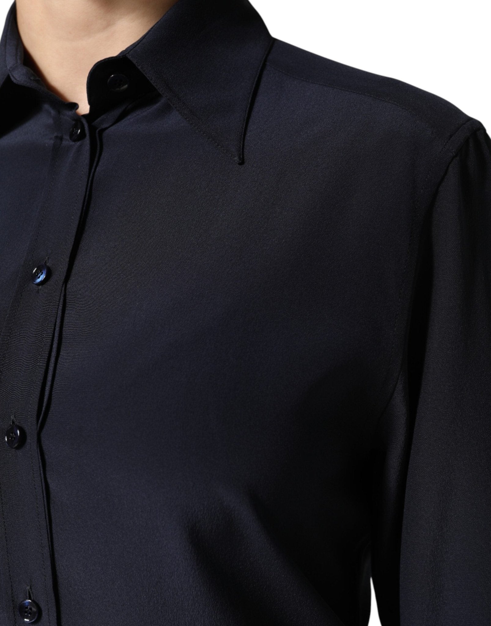 Dolce & Gabbana Blue Collared Long Sleeves Dress Shirt Top - RIMODA