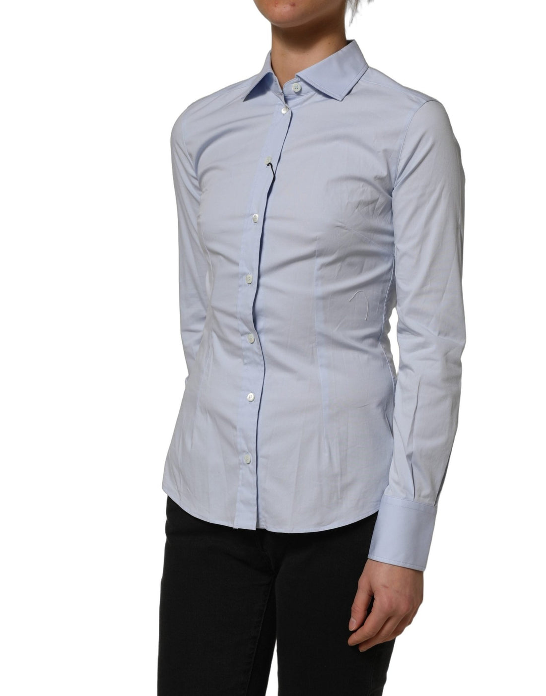 Dolce & Gabbana Blue Collared Long Sleeves Dress Shirt Top - RIMODA