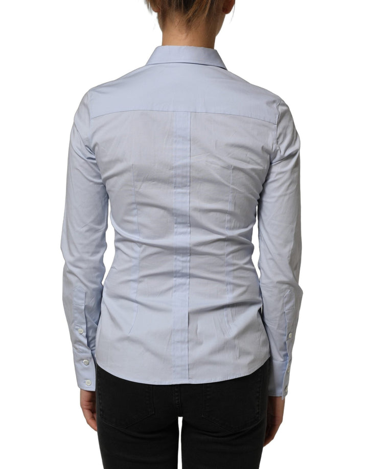 Dolce & Gabbana Blue Collared Long Sleeves Dress Shirt Top - RIMODA