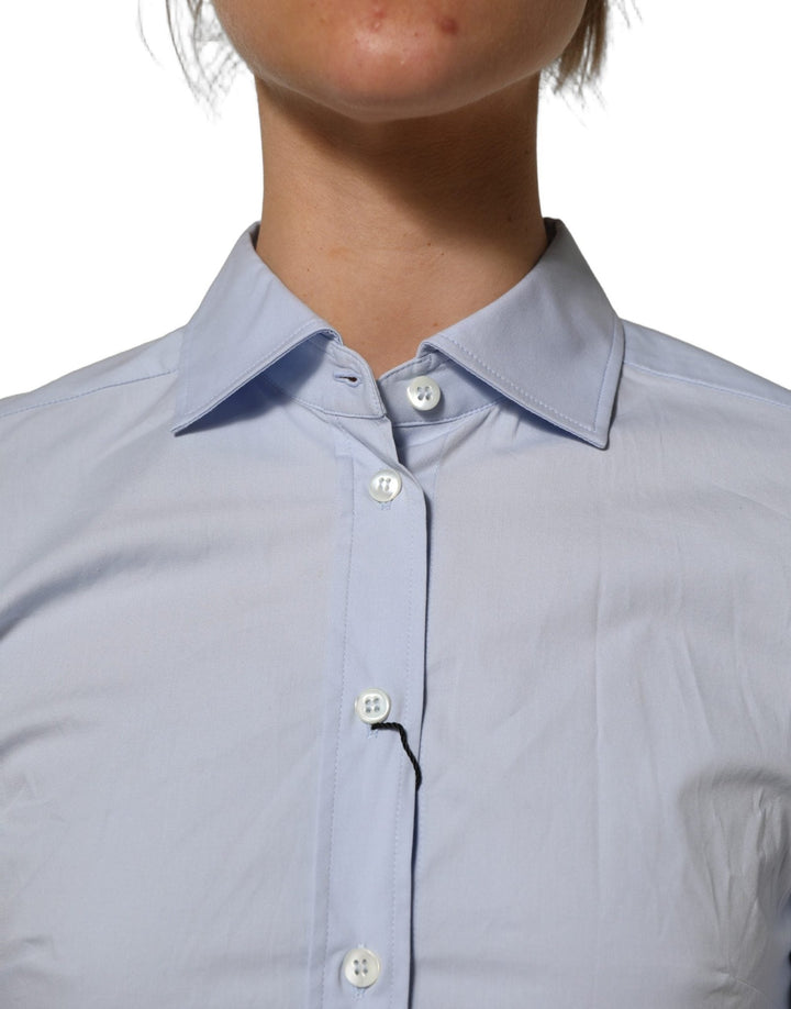 Dolce & Gabbana Blue Collared Long Sleeves Dress Shirt Top - RIMODA