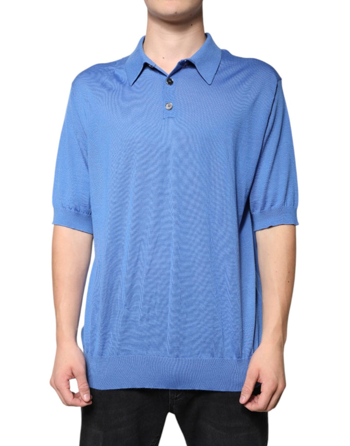 Dolce & Gabbana Blue Collared Short Sleeves Polo T-shirt - RIMODA
