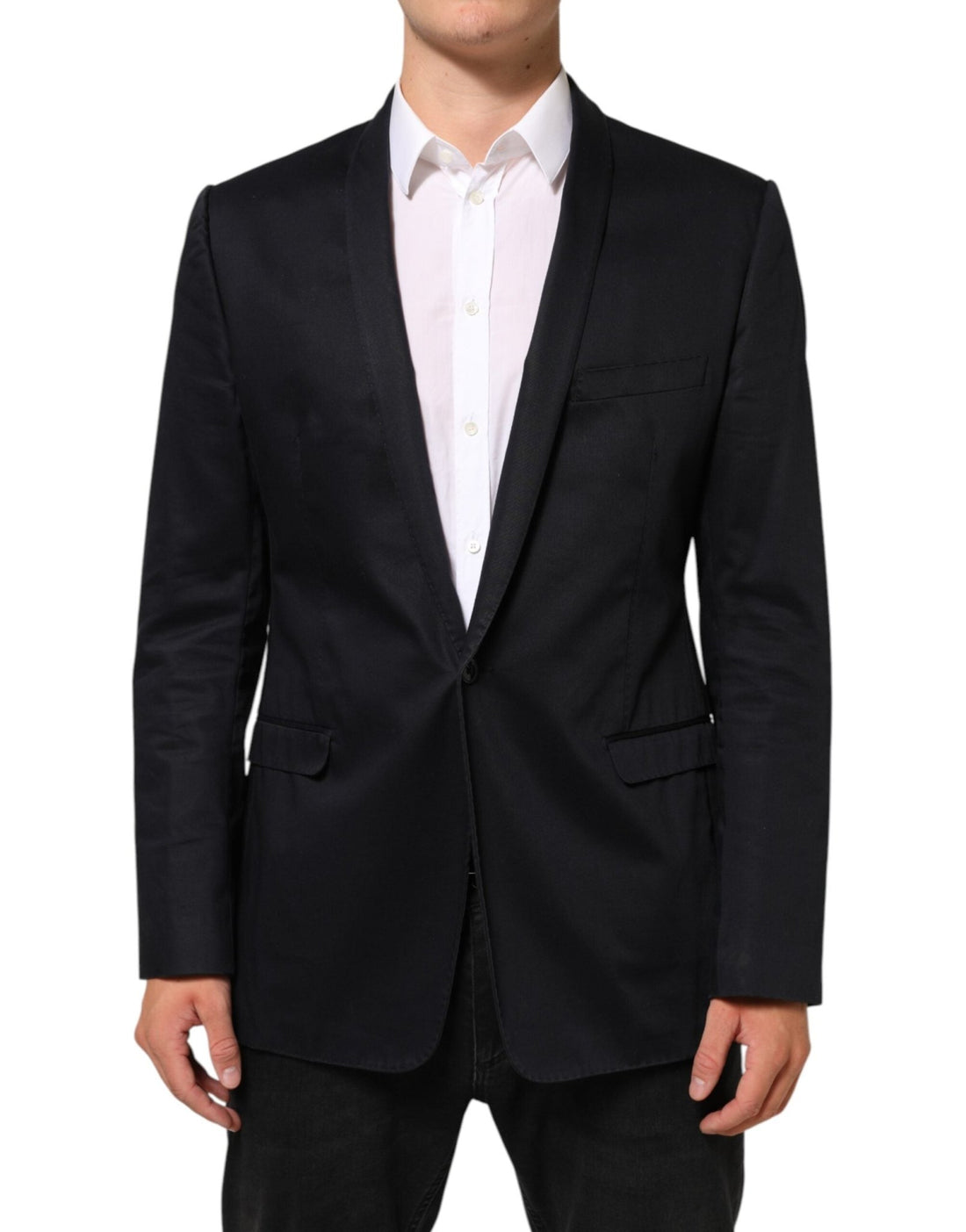 Dolce & Gabbana Blue Cotton 1 Button Suit Jacket Blazer - RIMODA