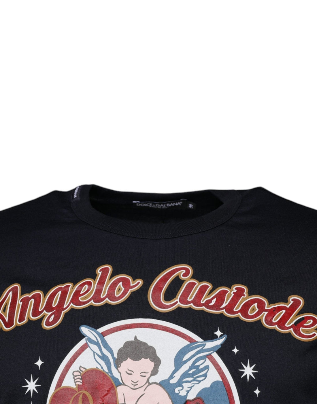 Dolce & Gabbana Blue Cotton Angel Print Short Sleeves T-shirt - RIMODA