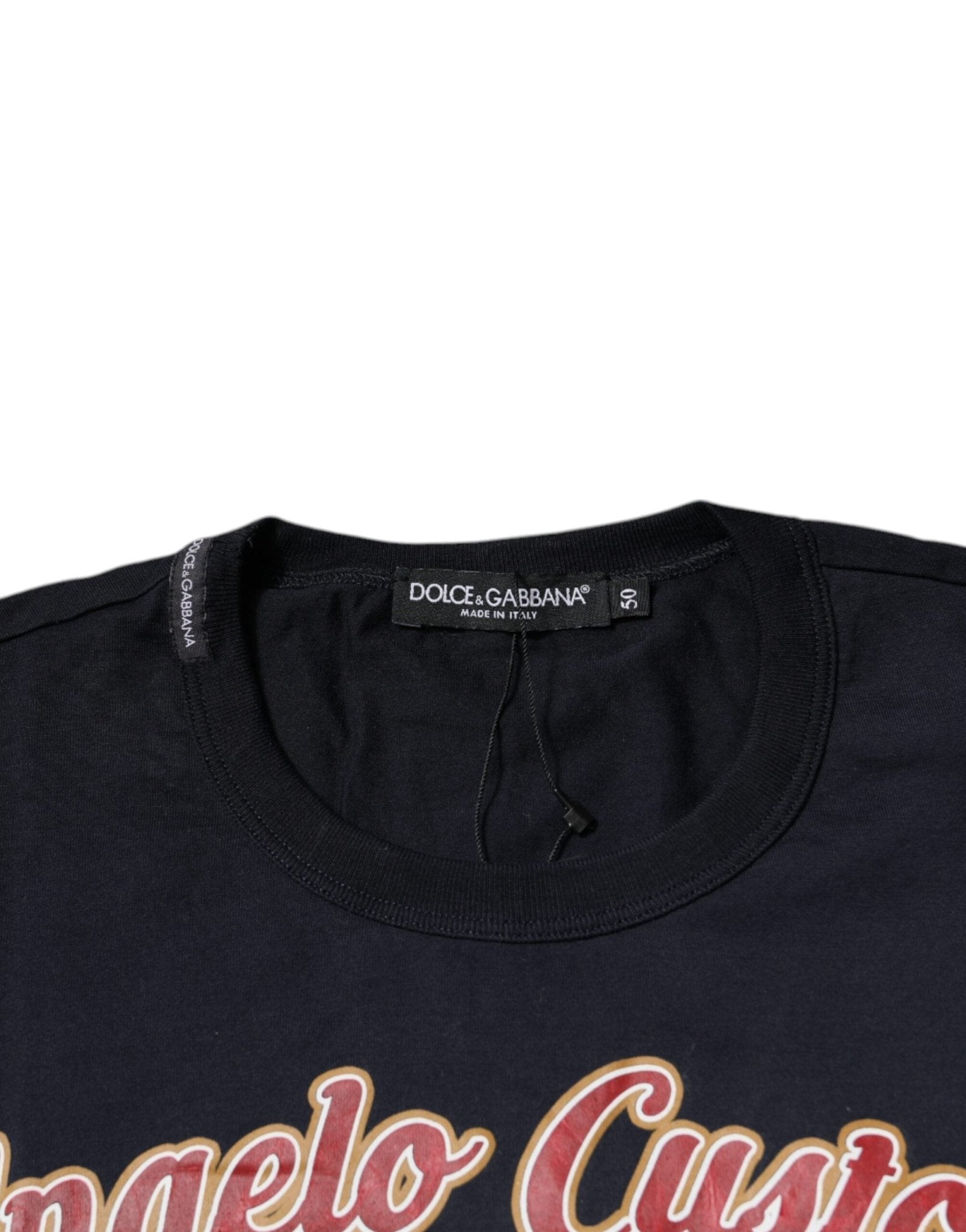 Dolce & Gabbana Blue Cotton Angel Print Short Sleeves T-shirt - RIMODA