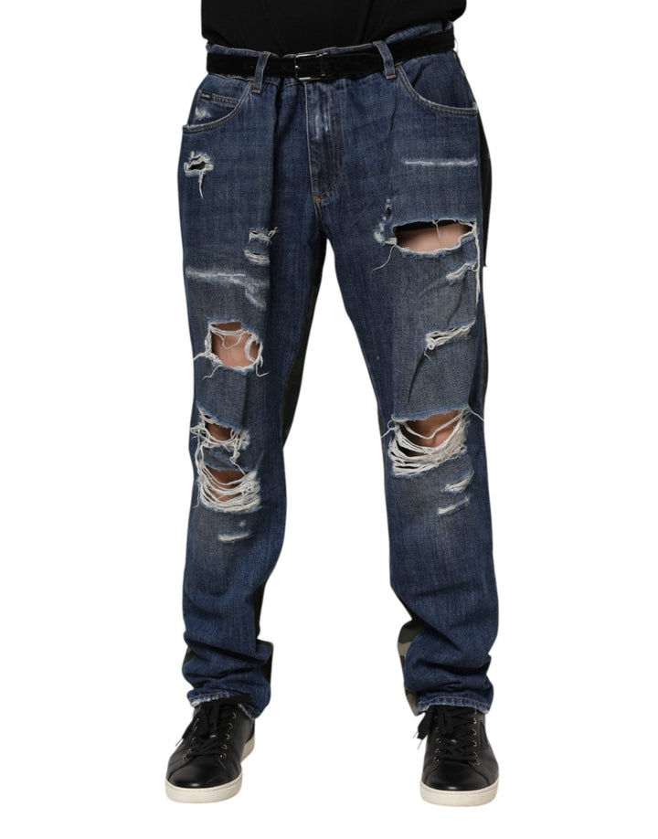 Dolce & Gabbana Blue Cotton Camouflage Denim Jeans - RIMODA