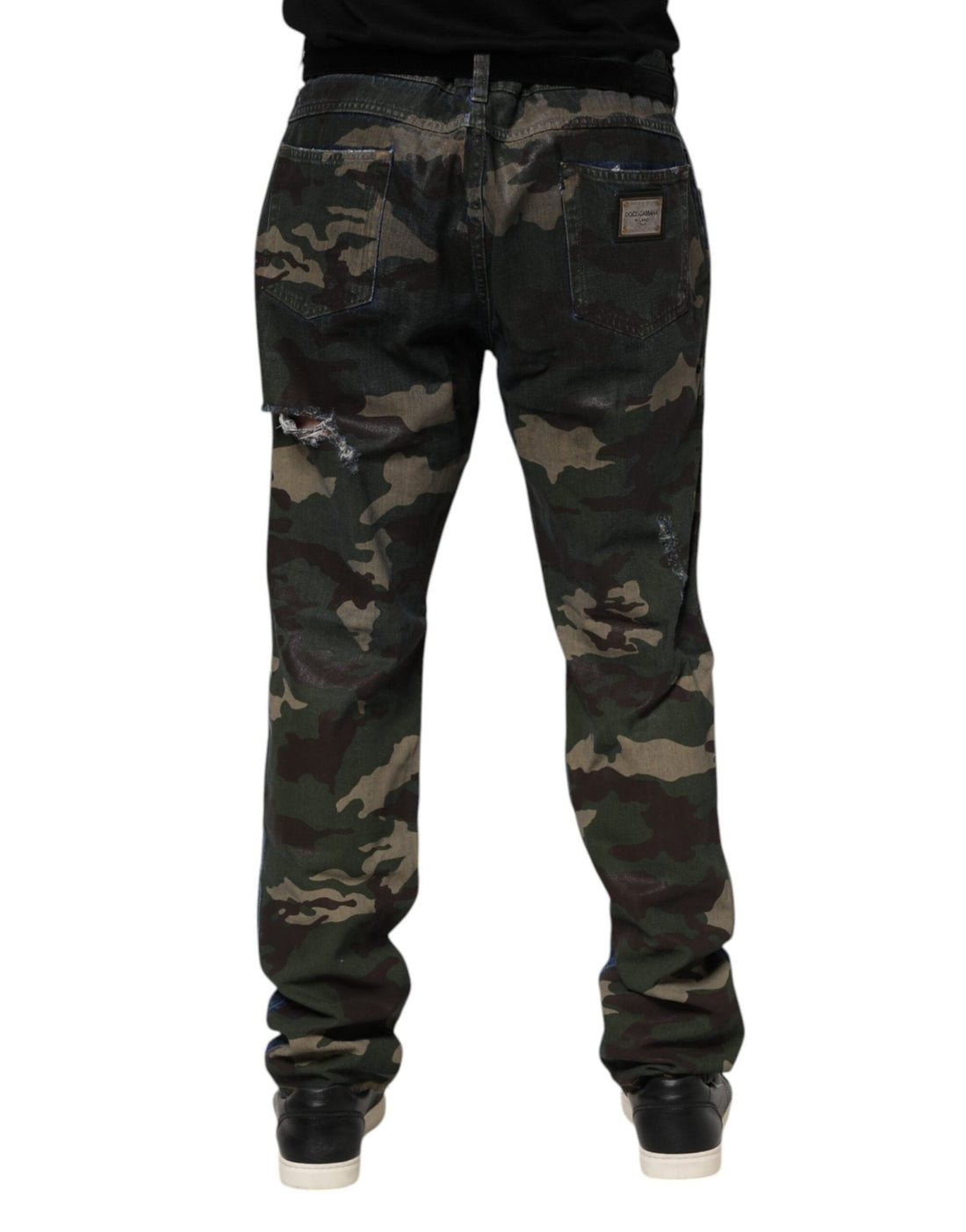 Dolce & Gabbana Blue Cotton Camouflage Denim Jeans - RIMODA