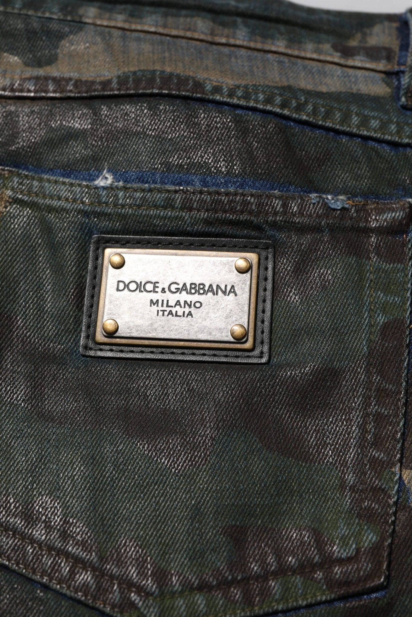 Dolce & Gabbana Blue Cotton Camouflage Denim Jeans - RIMODA
