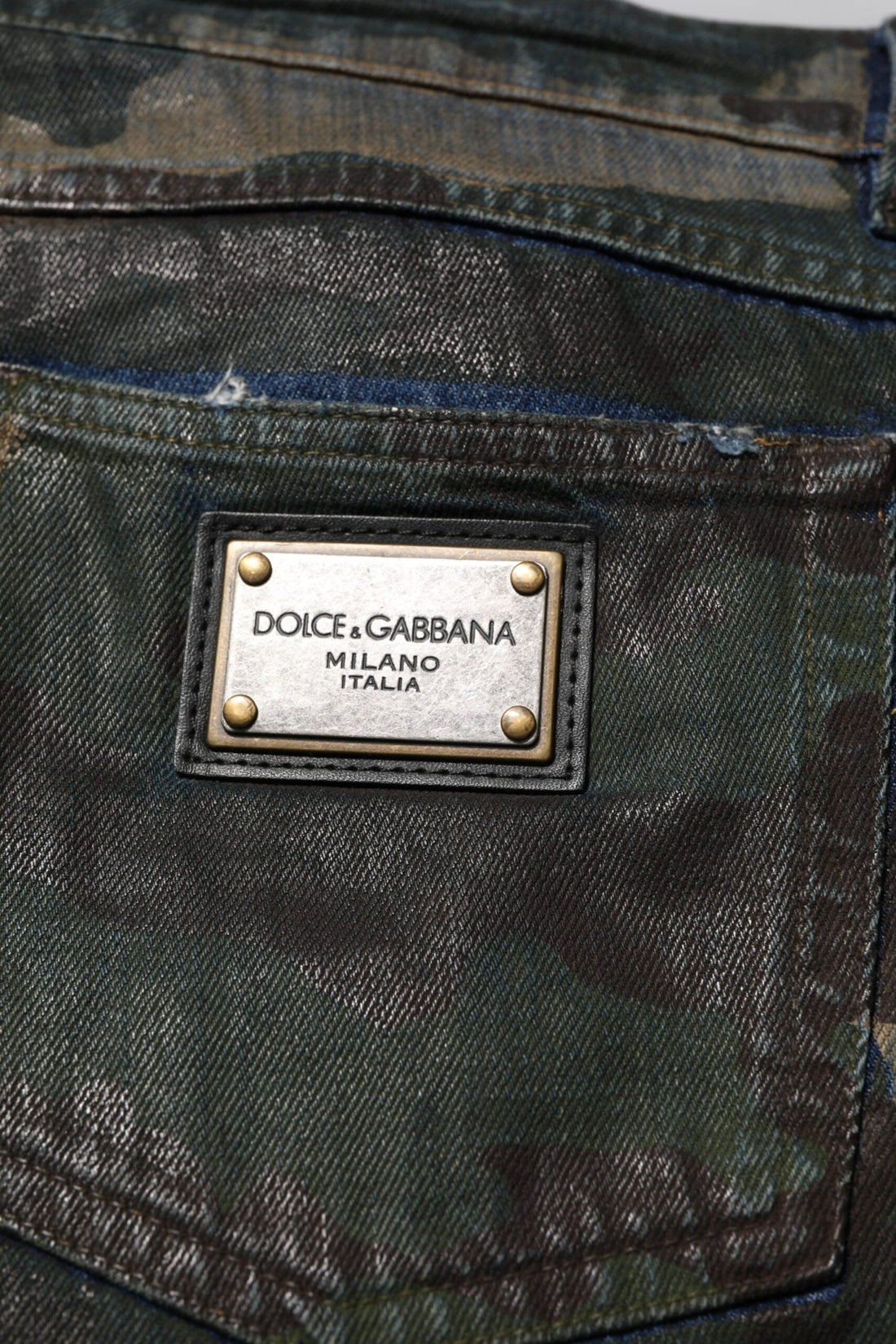 Dolce & Gabbana Blue Cotton Camouflage Denim Jeans - RIMODA