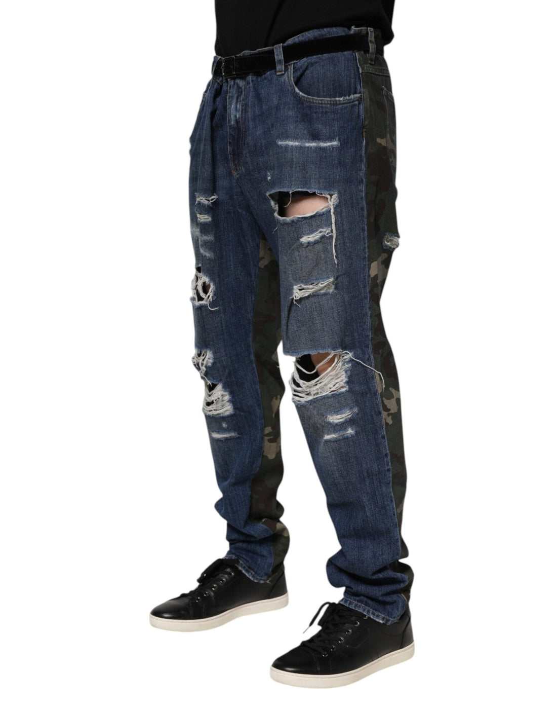 Dolce & Gabbana Blue Cotton Camouflage Denim Jeans - RIMODA