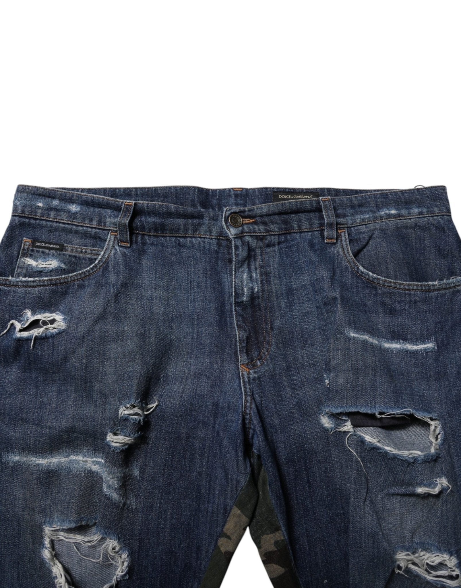 Dolce & Gabbana Blue Cotton Camouflage Denim Jeans - RIMODA