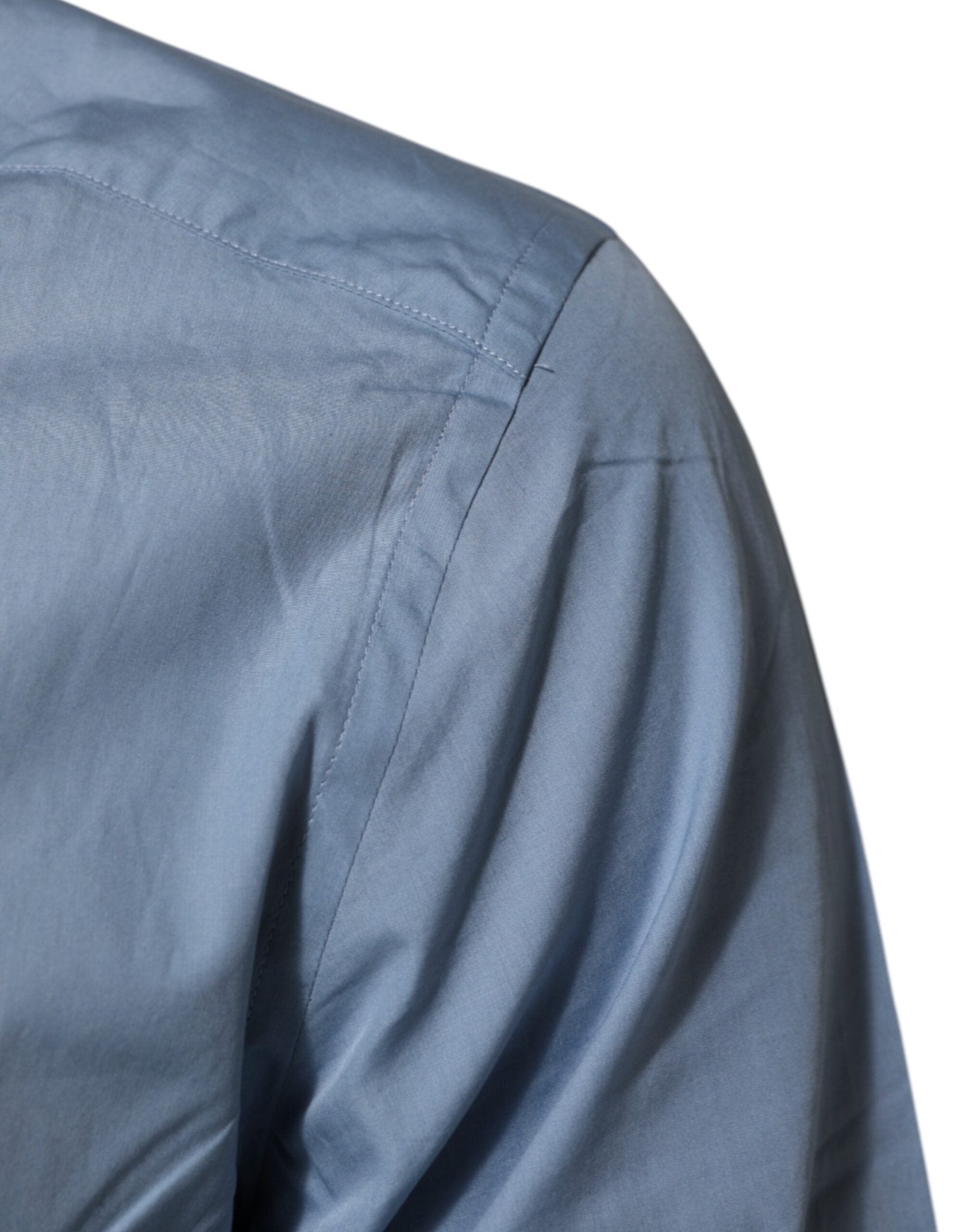 Dolce & Gabbana Blue Cotton Collared GOLD Formal Dress Shirt - RIMODA