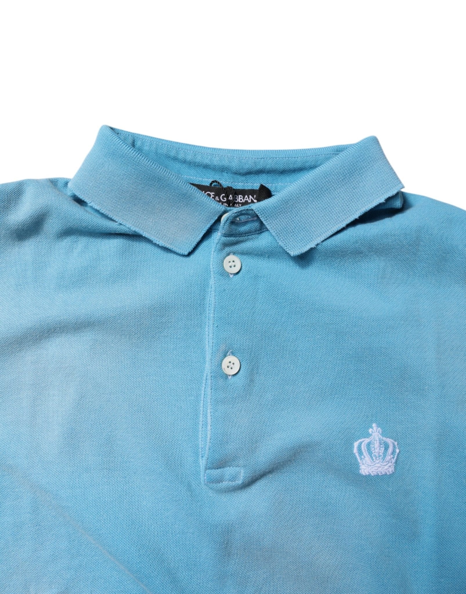 Dolce & Gabbana Blue Cotton Crown Collared Men Polo T-shirt - RIMODA