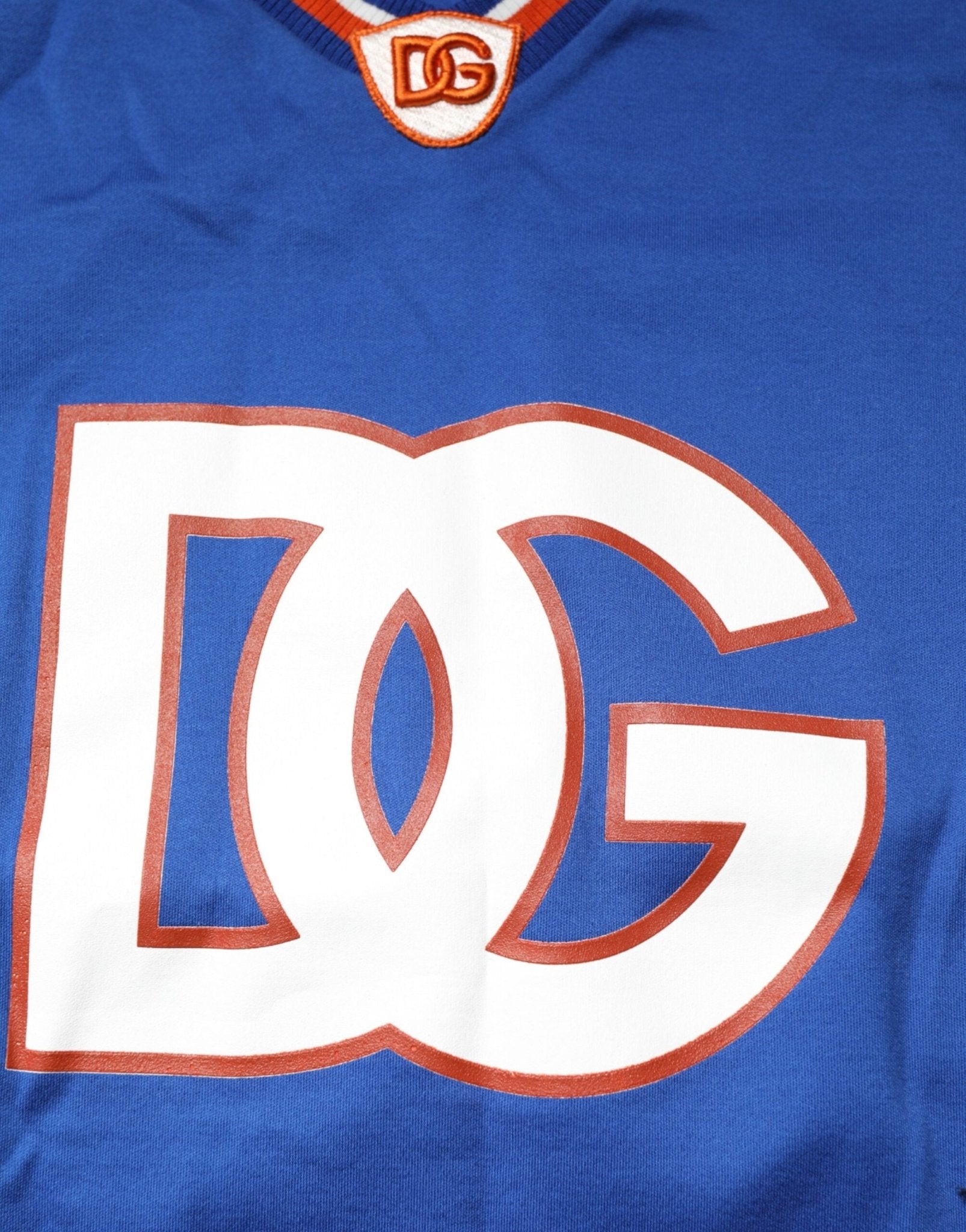 Dolce & Gabbana Blue Cotton DG Logo Mesh Jersey T-shirt - RIMODA