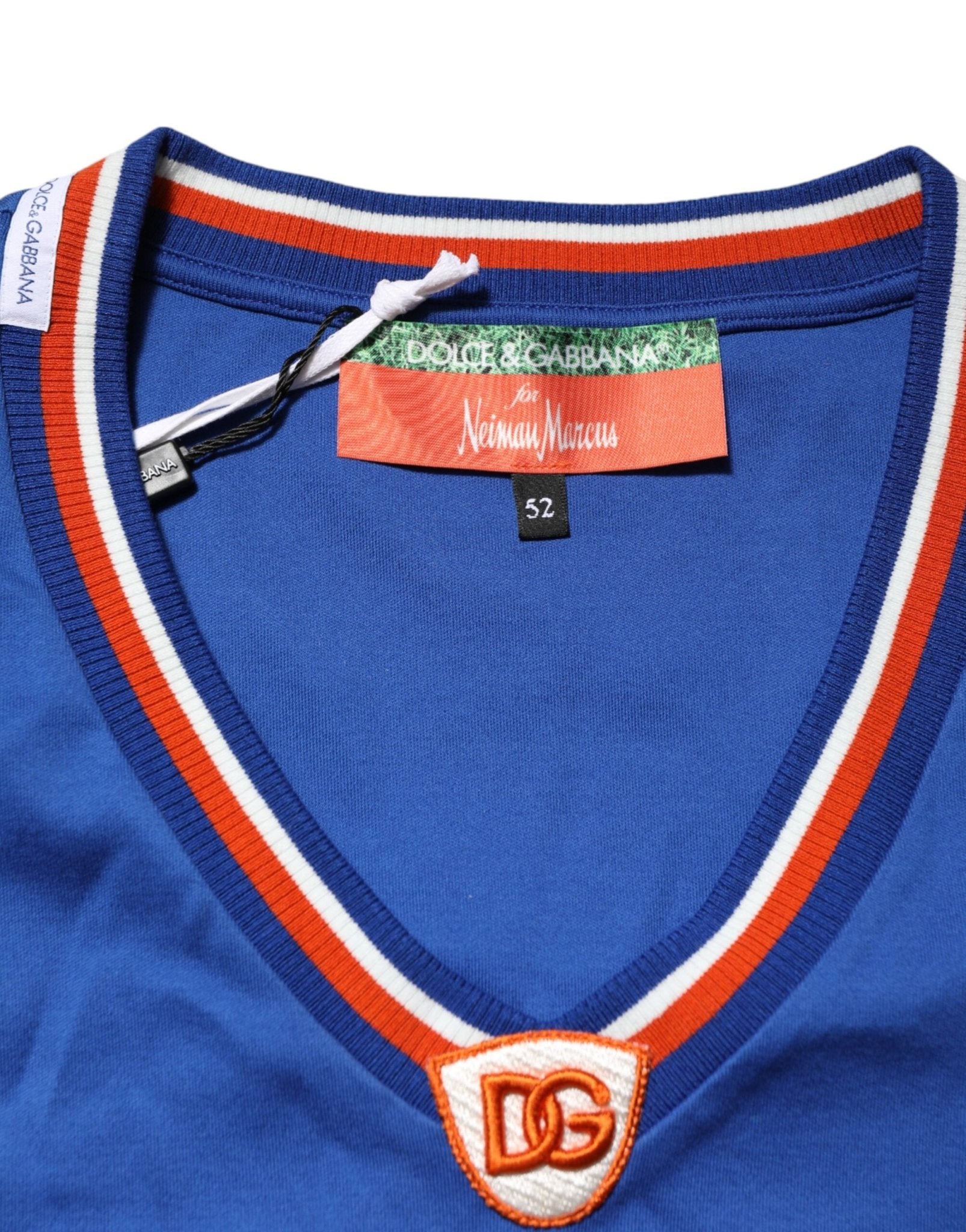 Dolce & Gabbana Blue Cotton DG Logo Mesh Jersey T-shirt - RIMODA