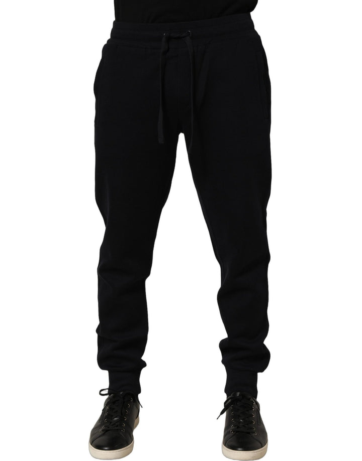 Dolce & Gabbana Blue Cotton Drawstring Jogger Trouser Pants - RIMODA