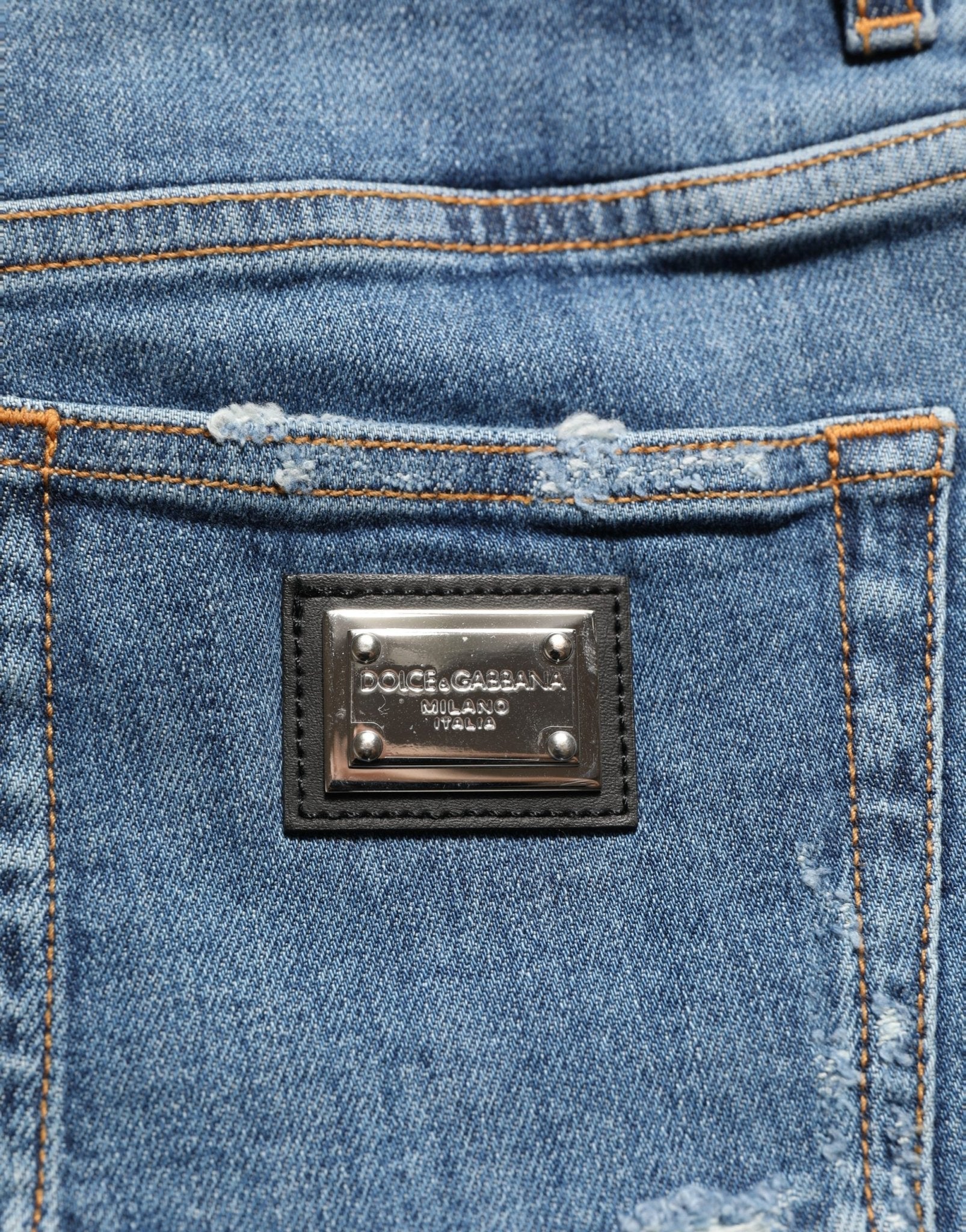 Dolce & Gabbana Blue Cotton High Rise Denim Hot Pants Shorts - RIMODA