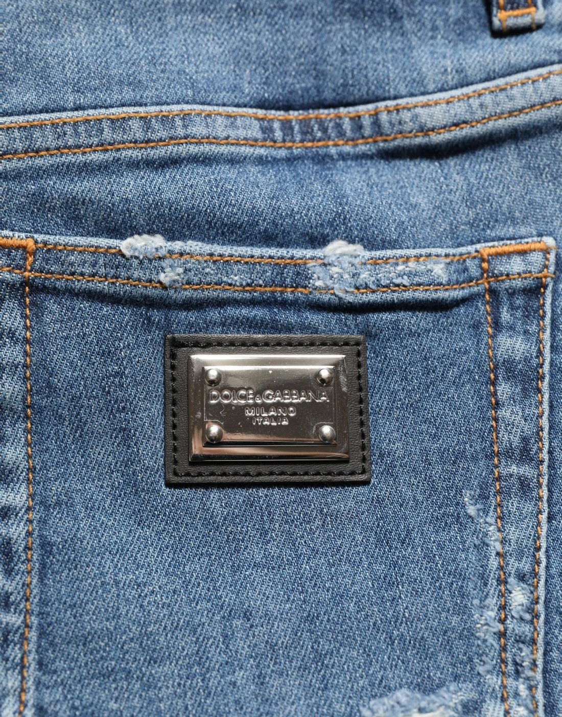 Dolce & Gabbana Blue Cotton High Rise Denim Hot Pants Shorts - RIMODA